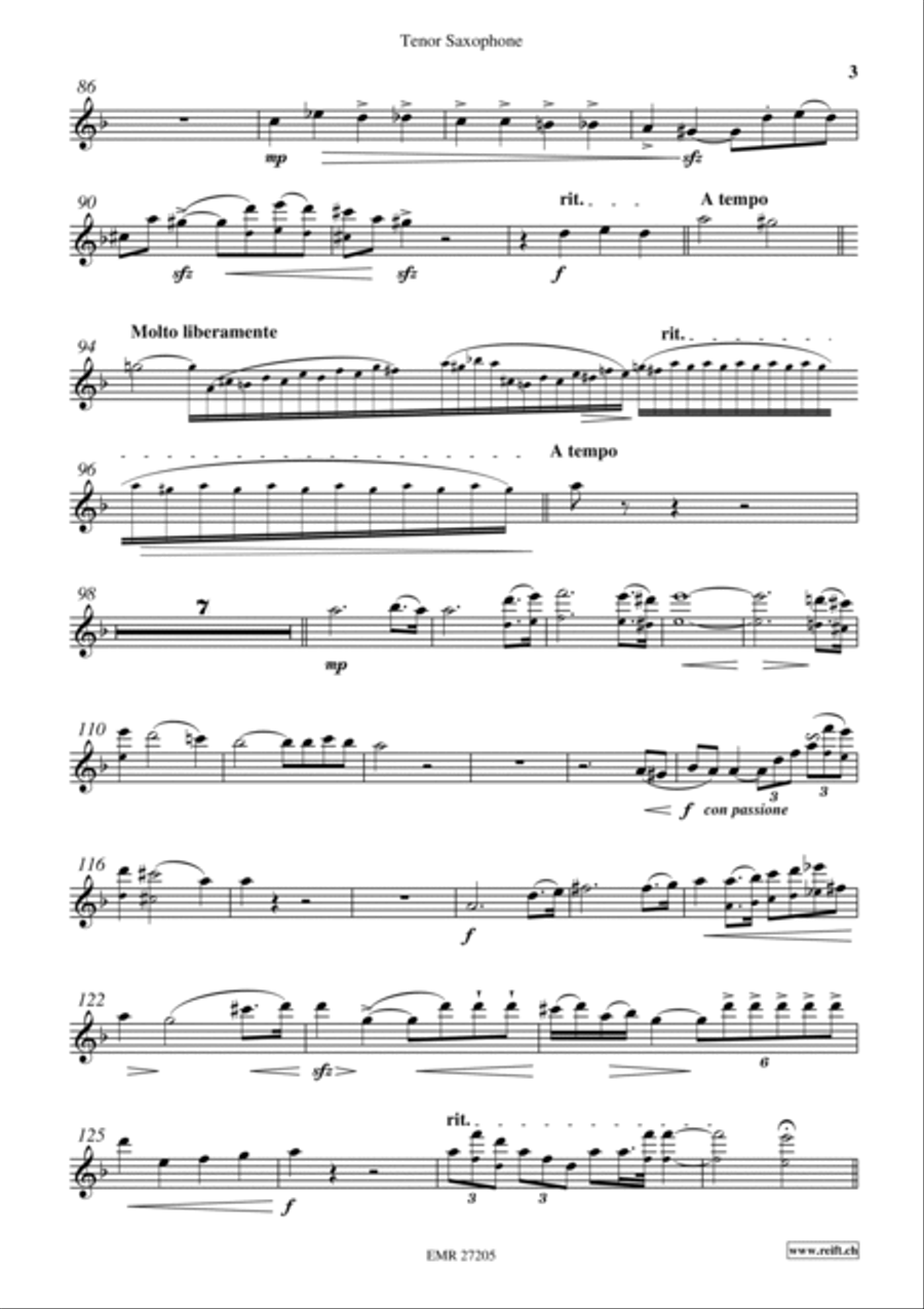 Elegie Tenor Saxophone scores gallery preview page 4