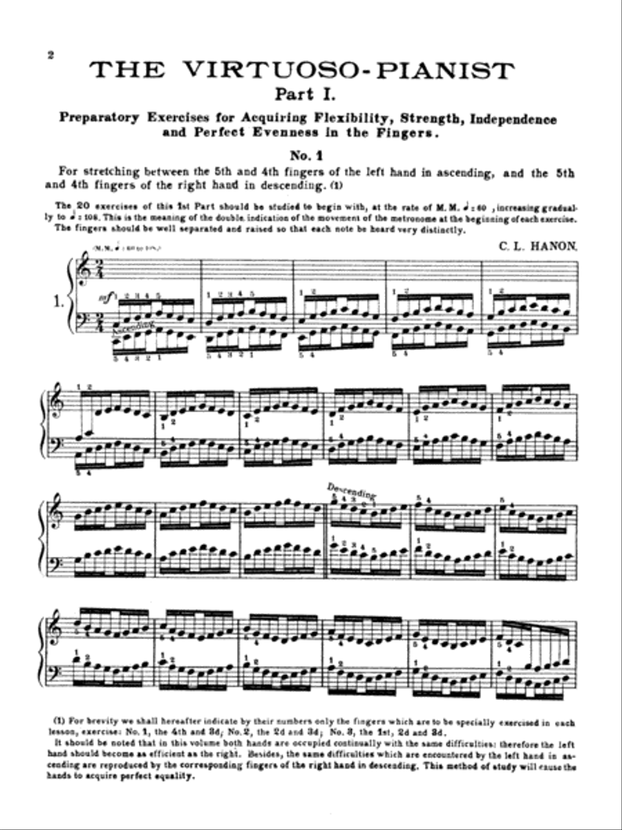 Hanon: The Virtuoso Pianist (Volume I) Piano Solo scores gallery preview page 1