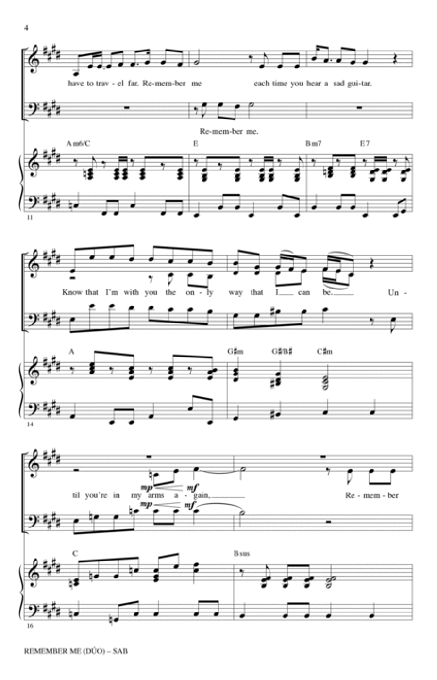Remember Me (Duo) (from Coco) (arr. Audrey Snyder) 3-Part scores gallery preview page 3