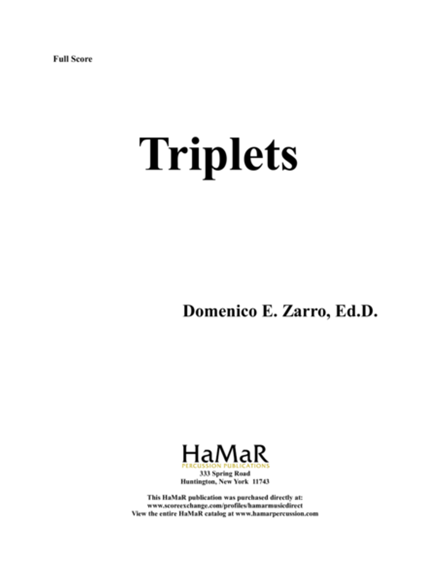 Triplets Percussion scores gallery preview page 1