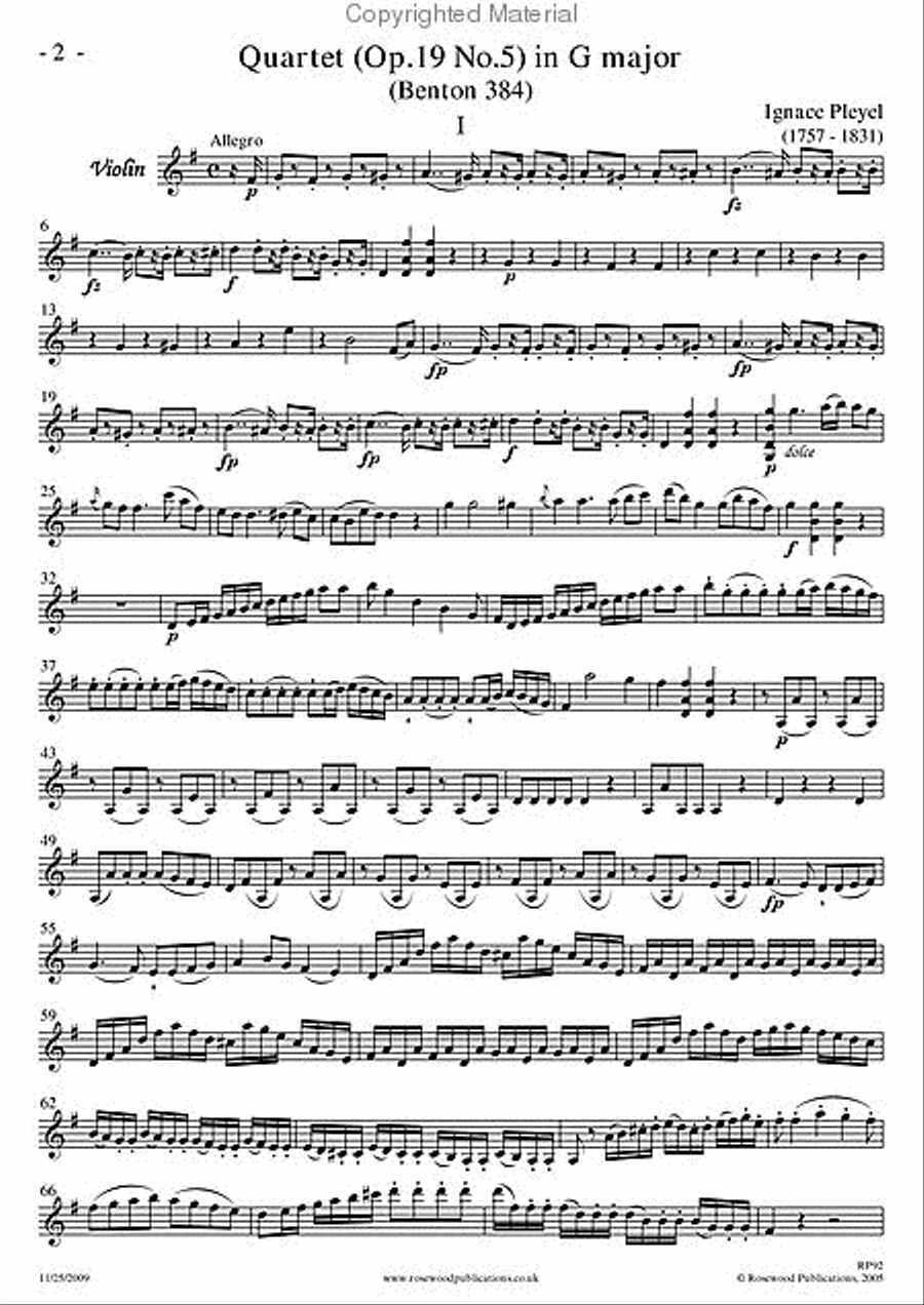Quartet, Op. 19/5 Flute scores gallery preview page 4