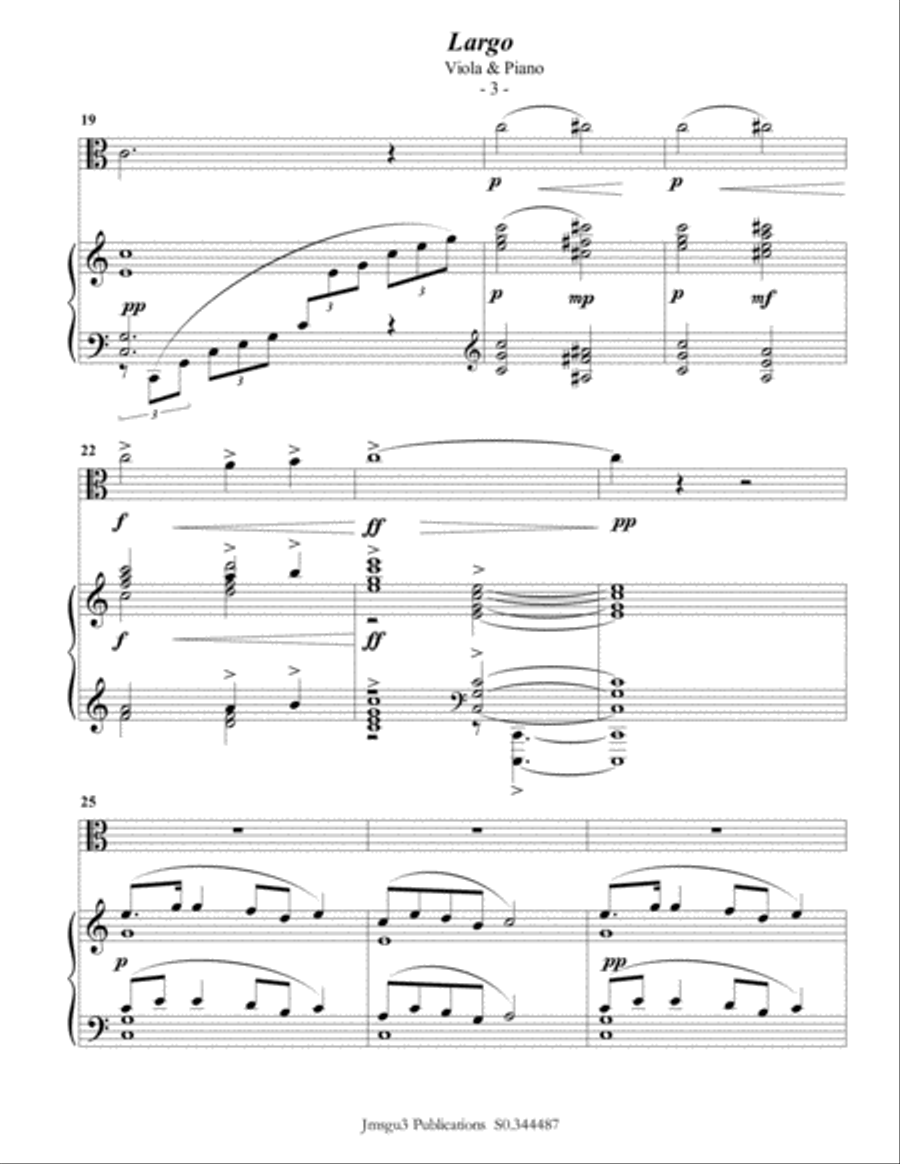 Dvořák: Largo from the New World Symphony for Viola & Piano Viola scores gallery preview page 3