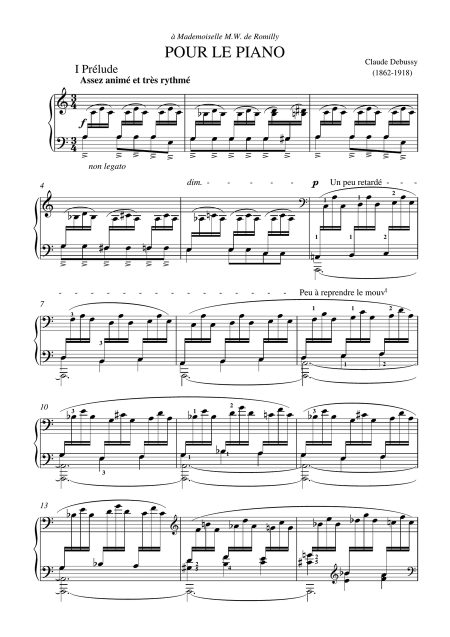Debussy-Prelude (Pour le piano) for piano solo Debussy-Prelude (Pour le piano) for piano solo Piano Solo scores gallery preview page 2