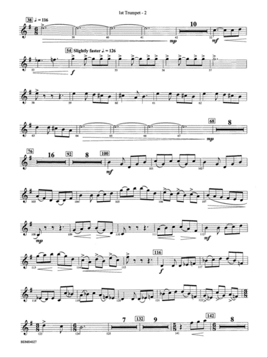 Tir Na Nog (A Celtic Legend): 1st B-flat Trumpet Concert Band scores gallery preview page 2