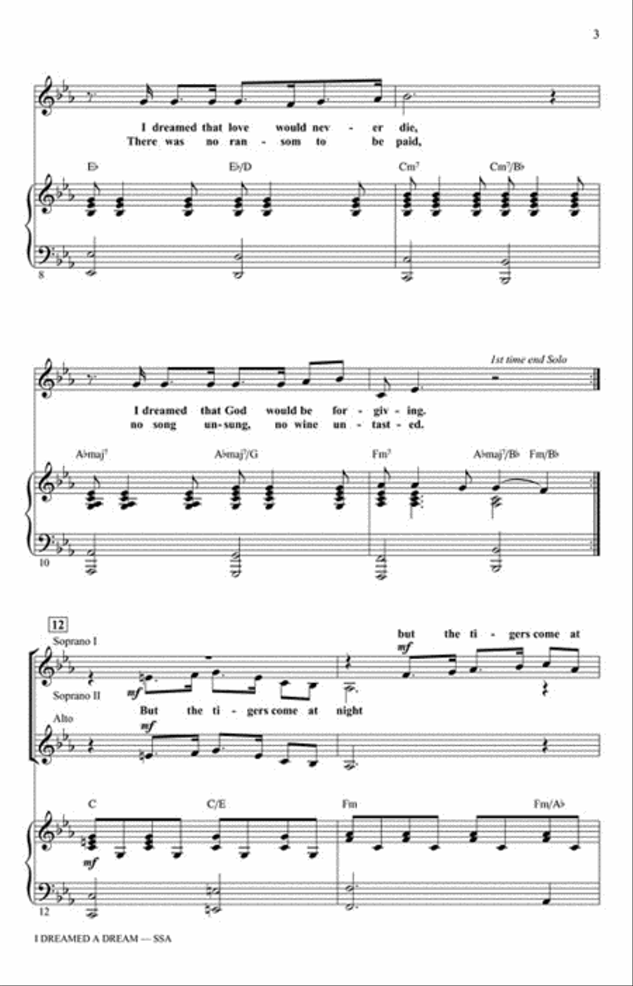 I Dreamed a Dream SSA scores gallery preview page 5