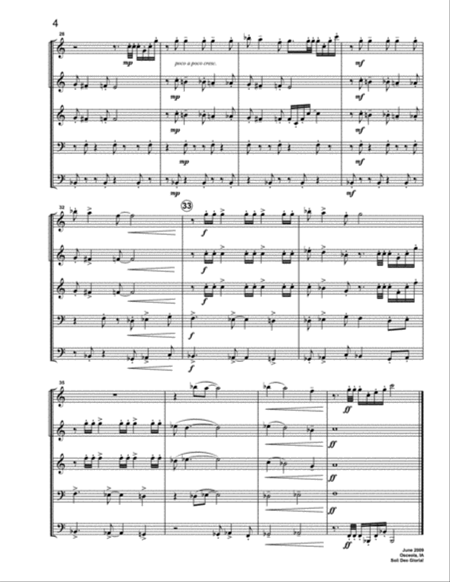 A Midwestern Fanfare for Brass Quintet Brass Quintet scores gallery preview page 5