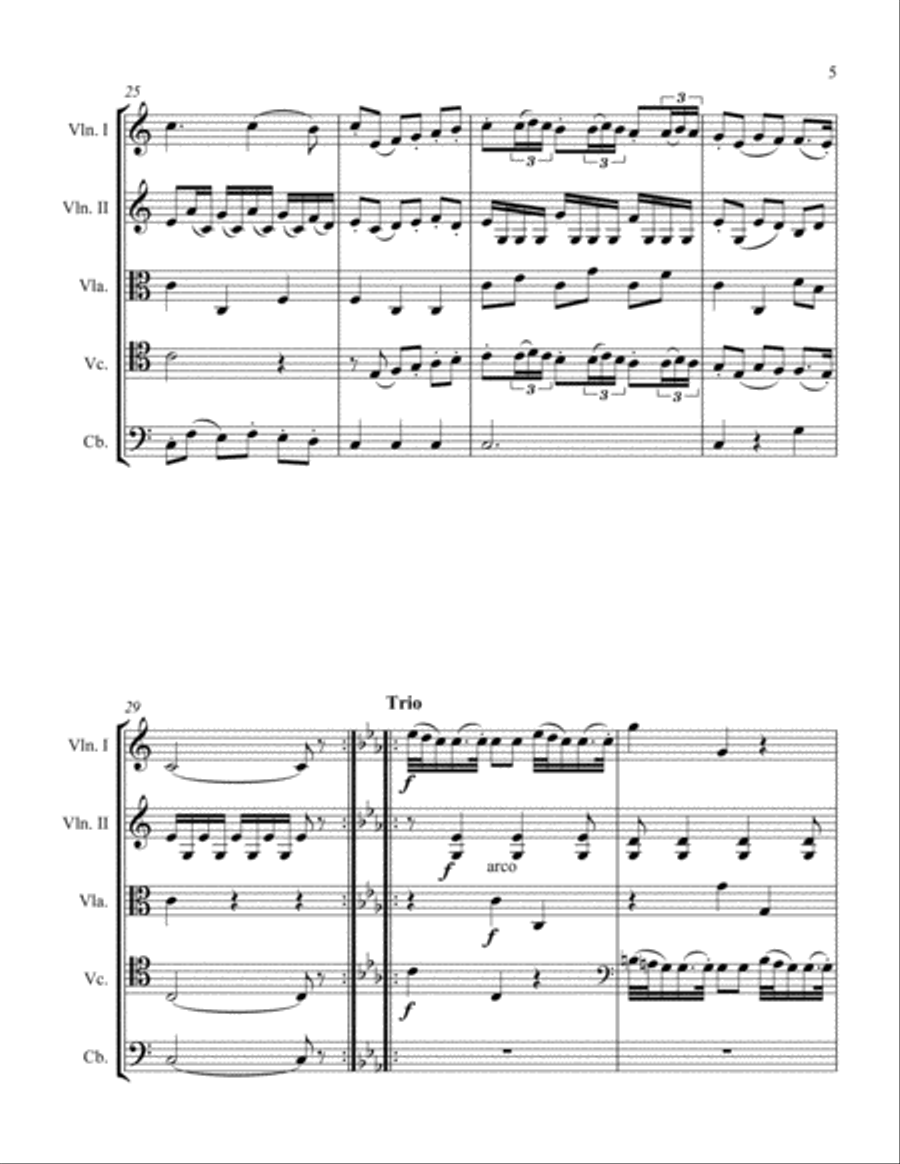 Menuetto a modo di Seguidilla Spagnola String Orchestra scores gallery preview page 5