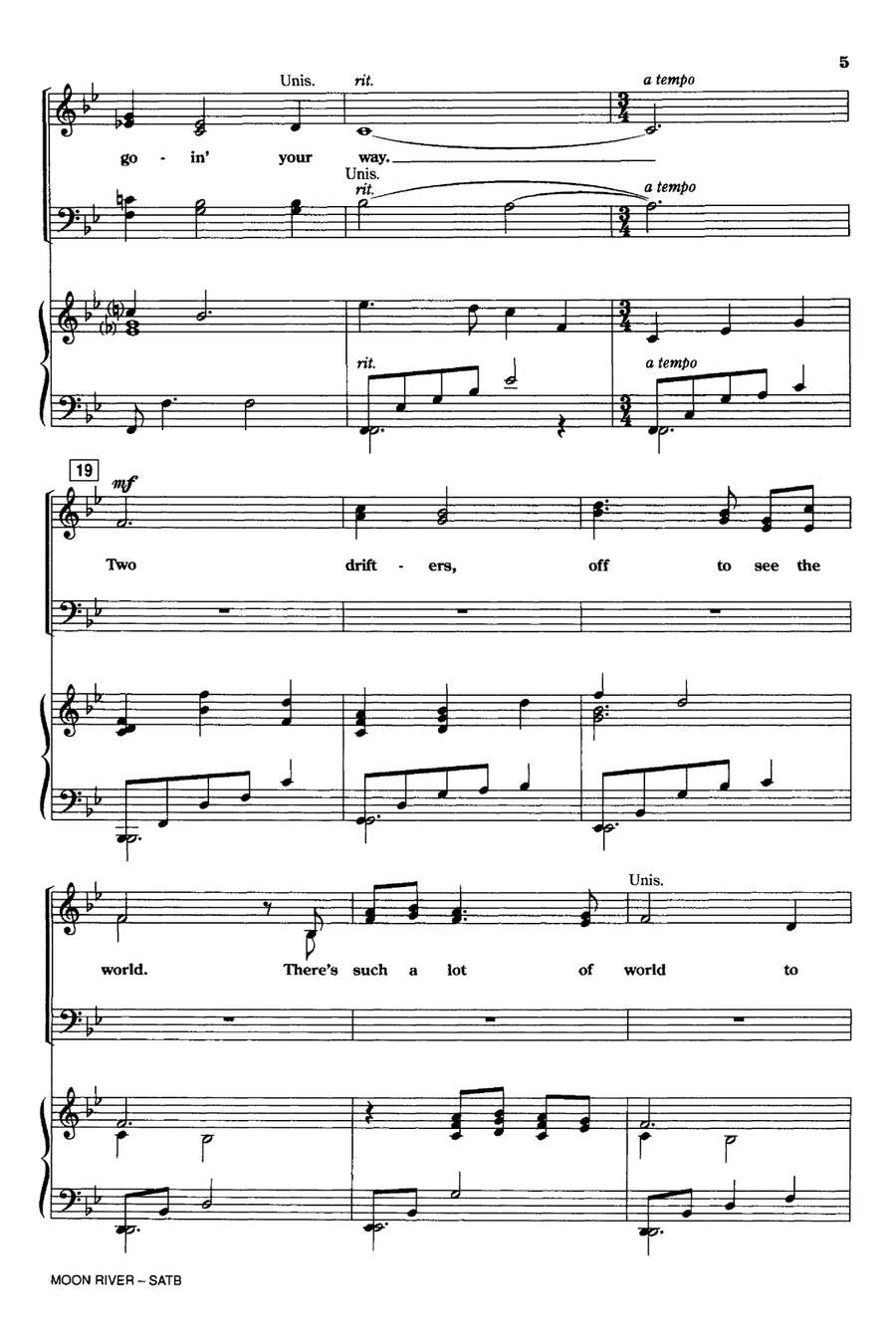 Moon River 4-Part scores gallery preview page 3