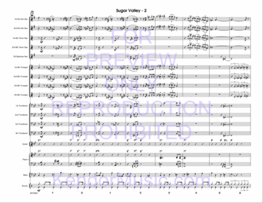Sugar Valley (Full Score) Jazz Ensemble scores gallery preview page 3