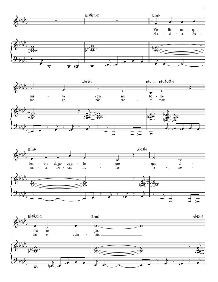 Ponta De Areia Piano, Vocal scores gallery preview page 3