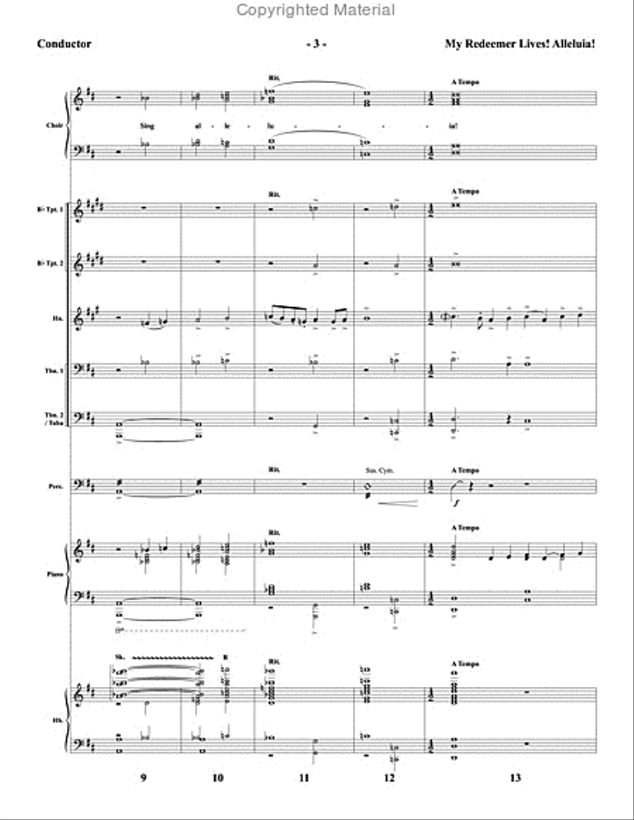 My Redeemer Lives! Alleluia! - Brass and Percussion Score and Parts Choir scores gallery preview page 4