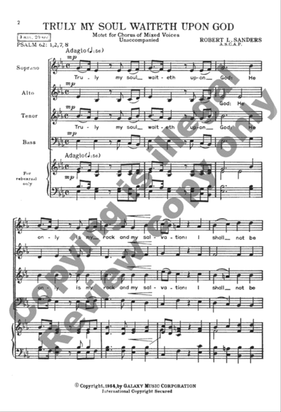 Truly My Soul Waiteth Upon God 4-Part scores gallery preview page 2