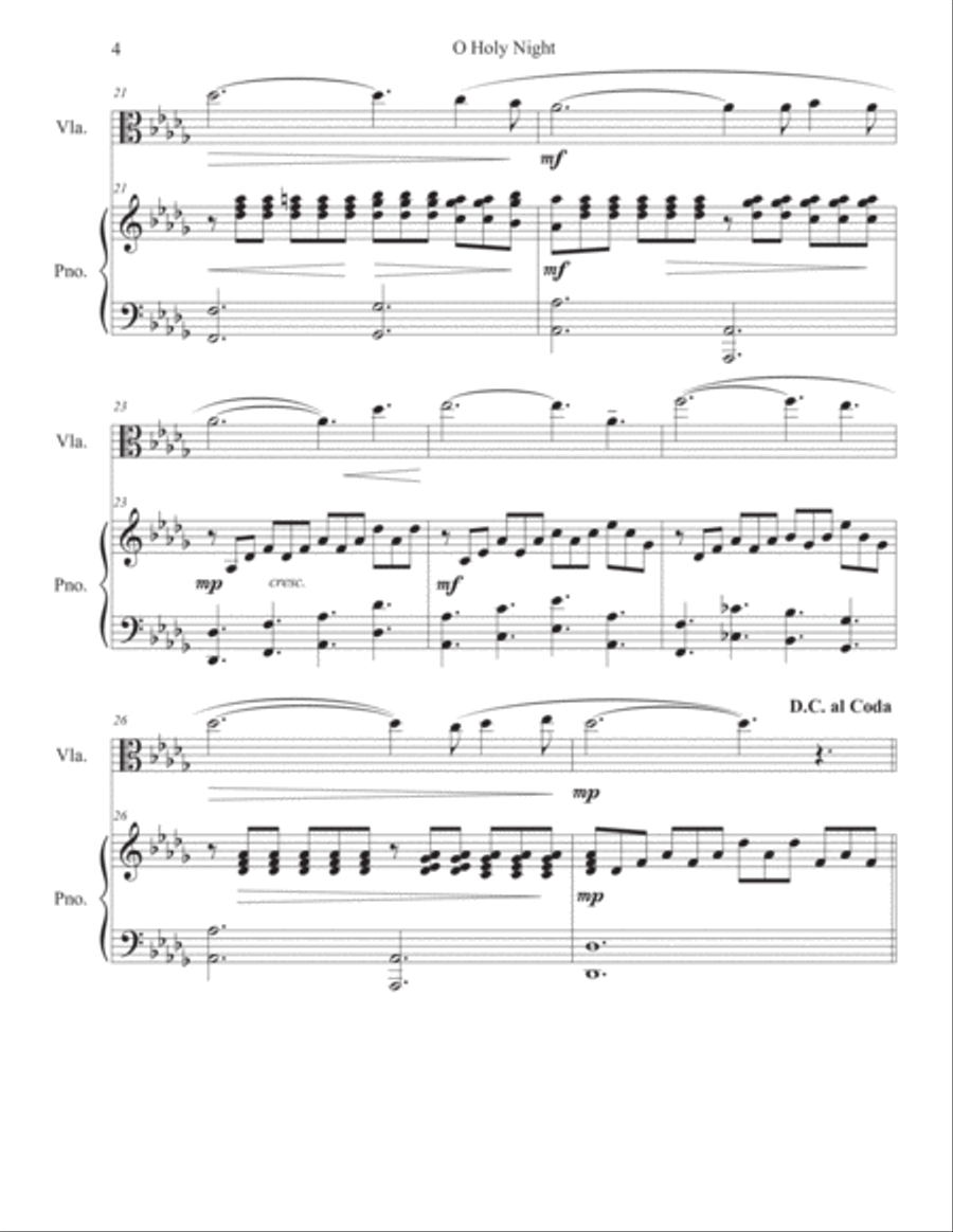 O Holy Night Viola scores gallery preview page 5