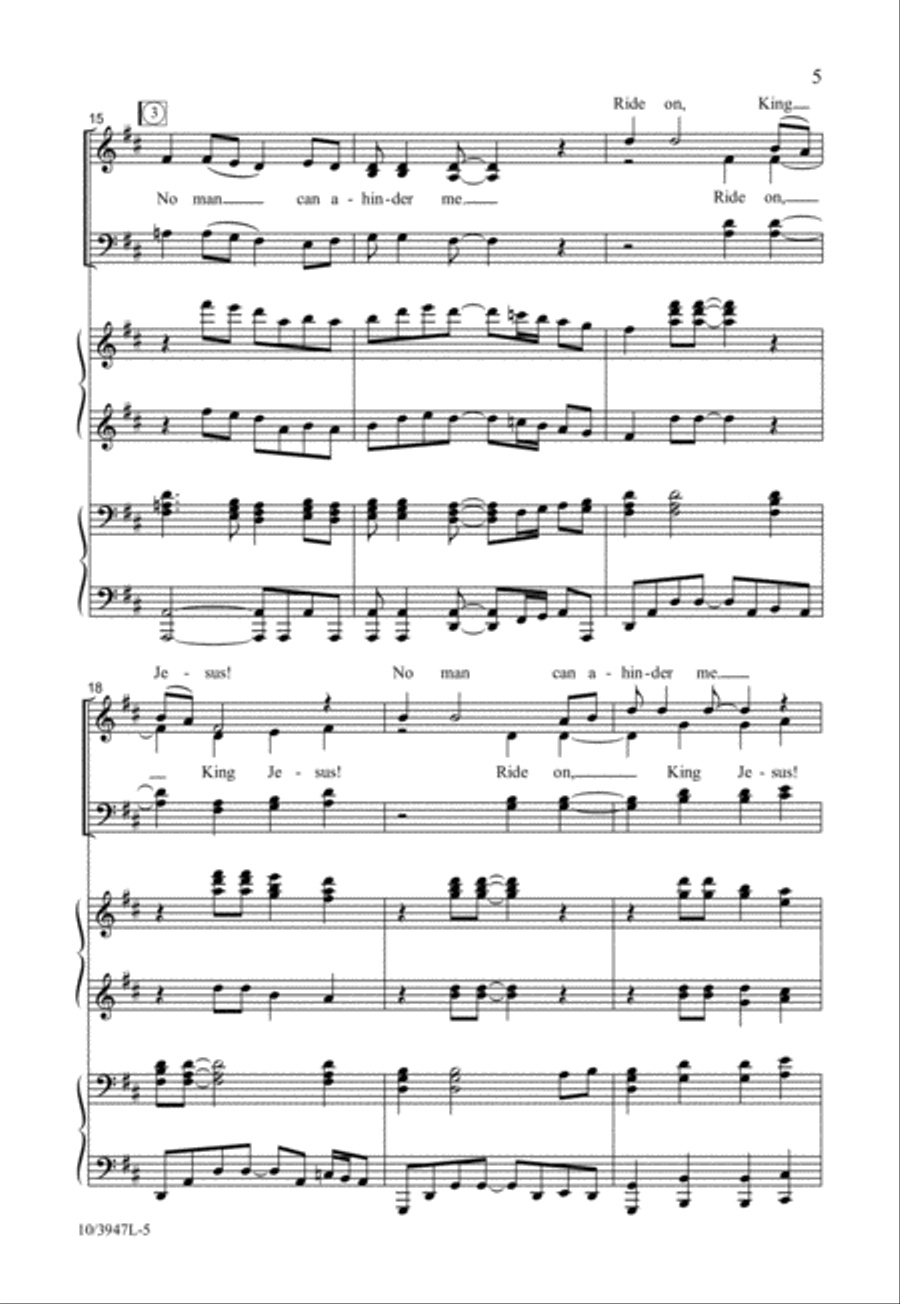 Ride On, King Jesus 4-Part scores gallery preview page 5