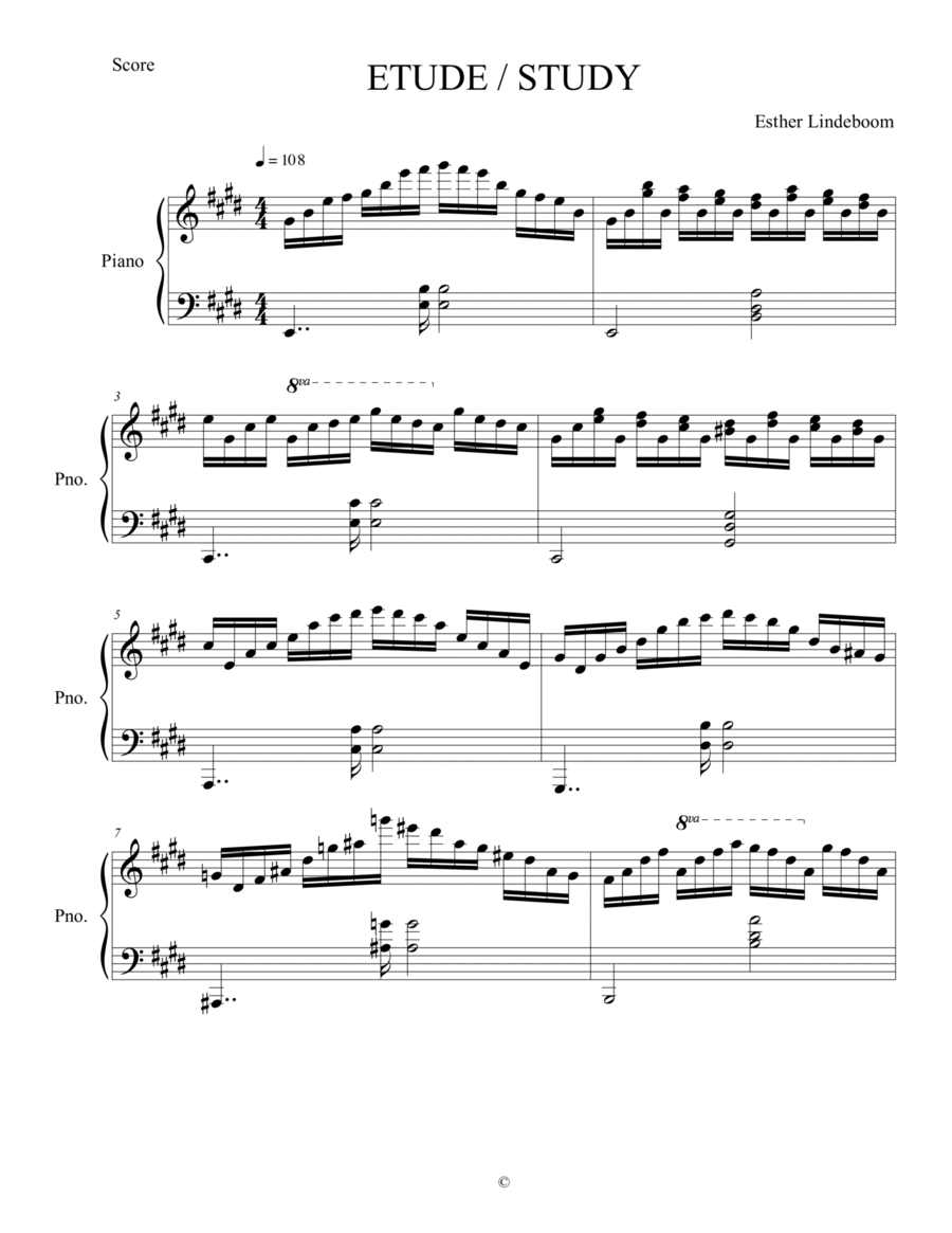 Etude in e - major Piano Method scores gallery preview page 1