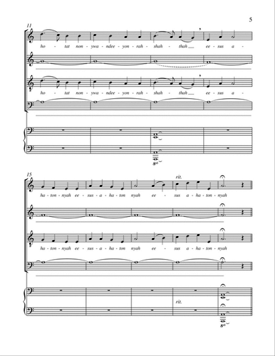 Carols of the Nativity: 3. The Huron Carol 4-Part scores gallery preview page 4