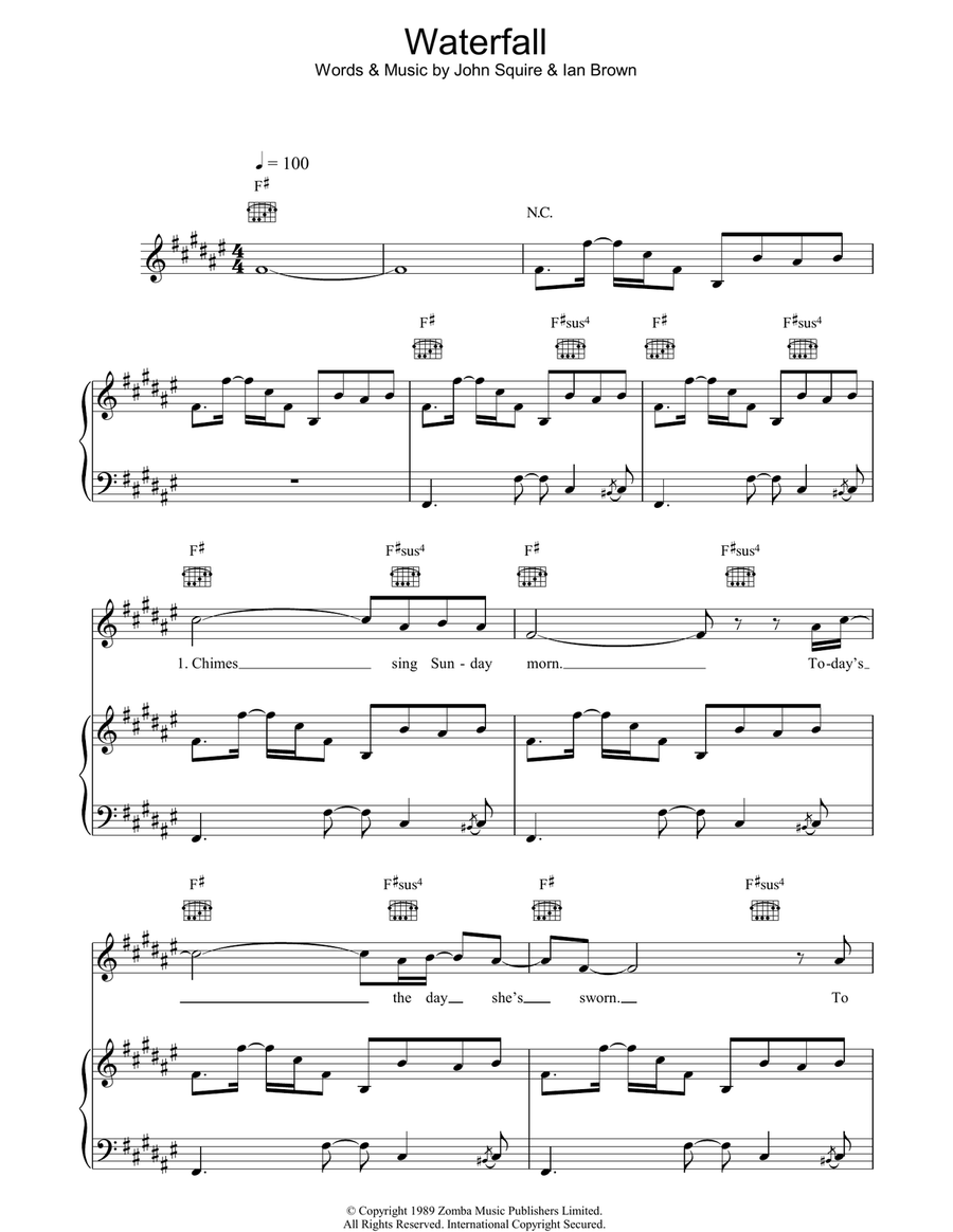 Waterfall Piano, Vocal, Guitar scores gallery preview page 1