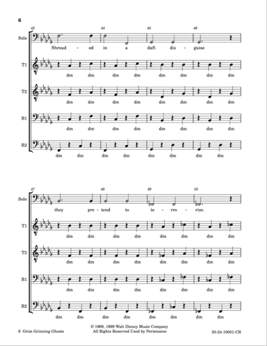 Grim Grinning Ghosts TTBB scores gallery preview page 6