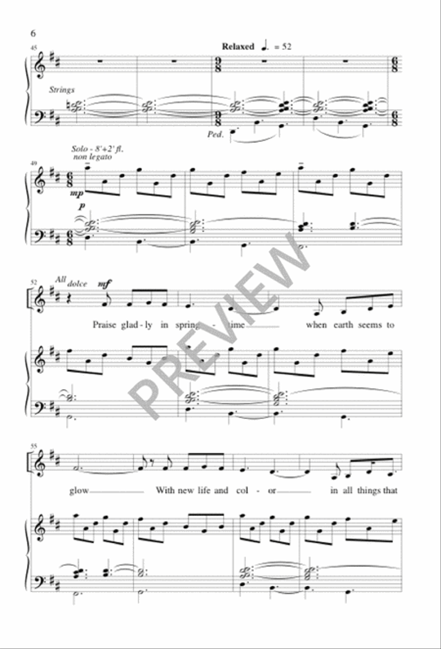 Walk Softly in Springtime 2-Part scores gallery preview page 6