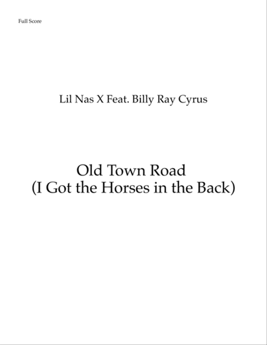 Old Town Road (remix) Old Town Road (remix) Small Ensemble scores gallery preview page 1