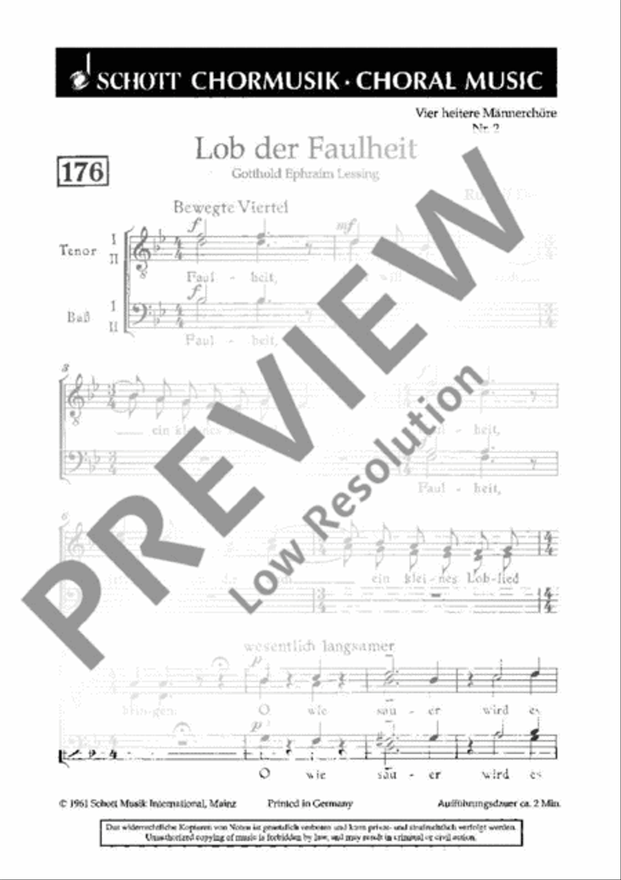 Vier heitere Männerchöre Vier heitere Männerchöre TTBB scores gallery preview page 2
