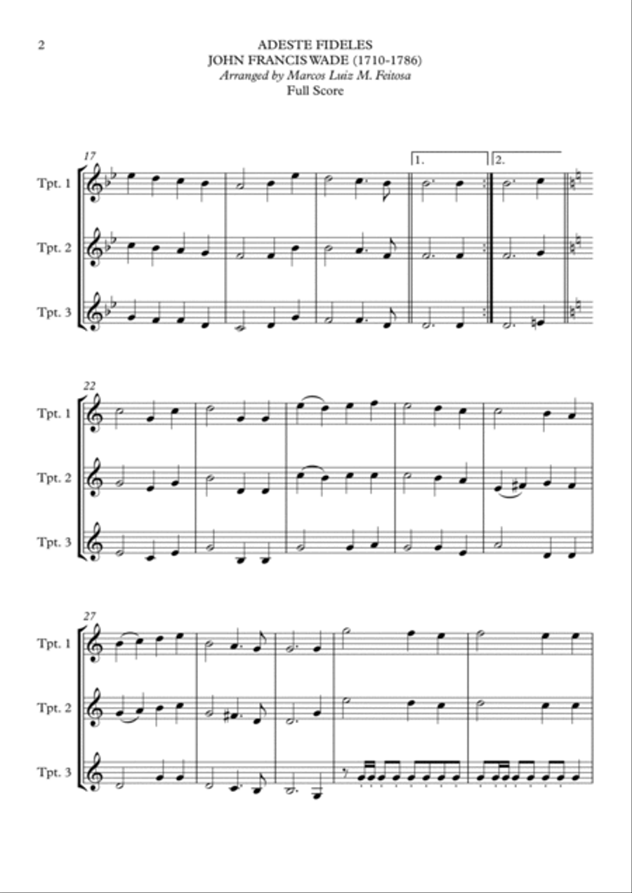 Adeste Fideles - Trumpet Trio Trumpet Trio scores gallery preview page 4