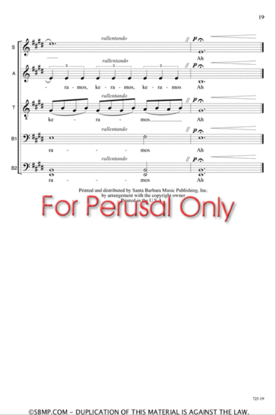 Keramos - SATB divisi Octavo image number null