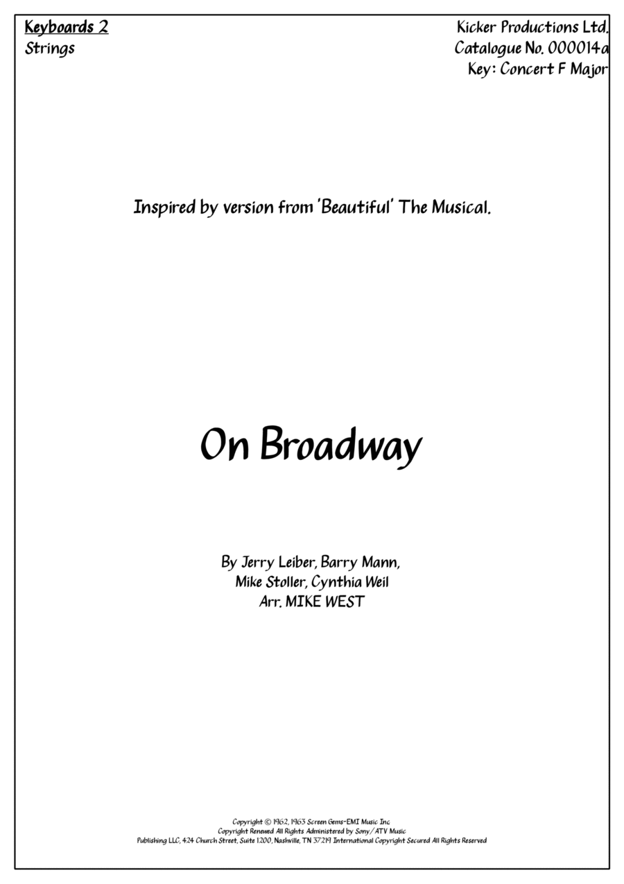 On Broadway Small Ensemble scores gallery preview page 1