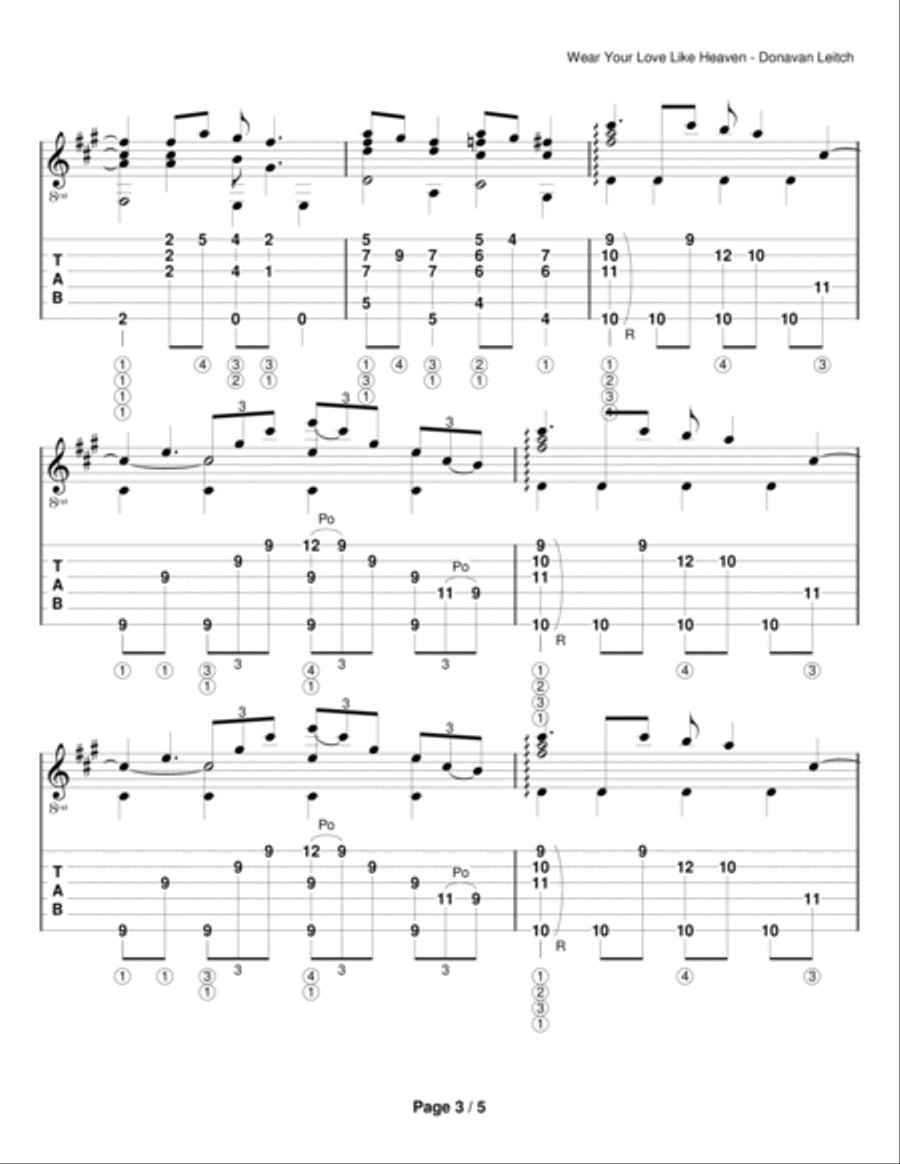 Wear Your Love Like Heaven Electric Guitar scores gallery preview page 3