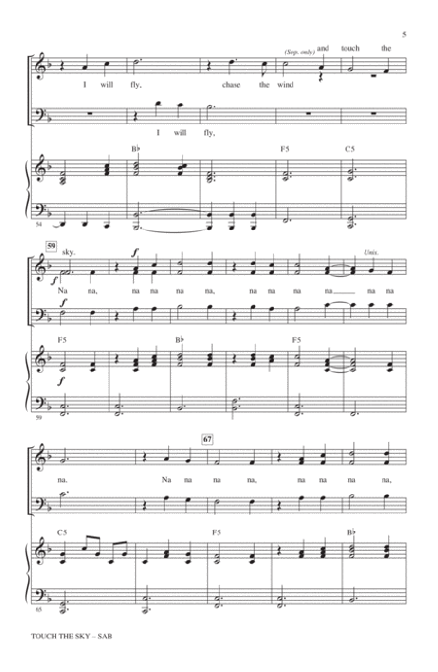 Touch The Sky (From Brave) (arr. Mac Huff) 3-Part scores gallery preview page 4