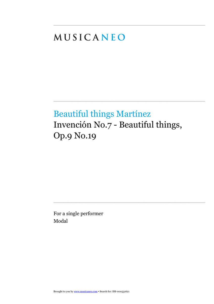 Invención No.7-Beautiful things Op.9 No.19