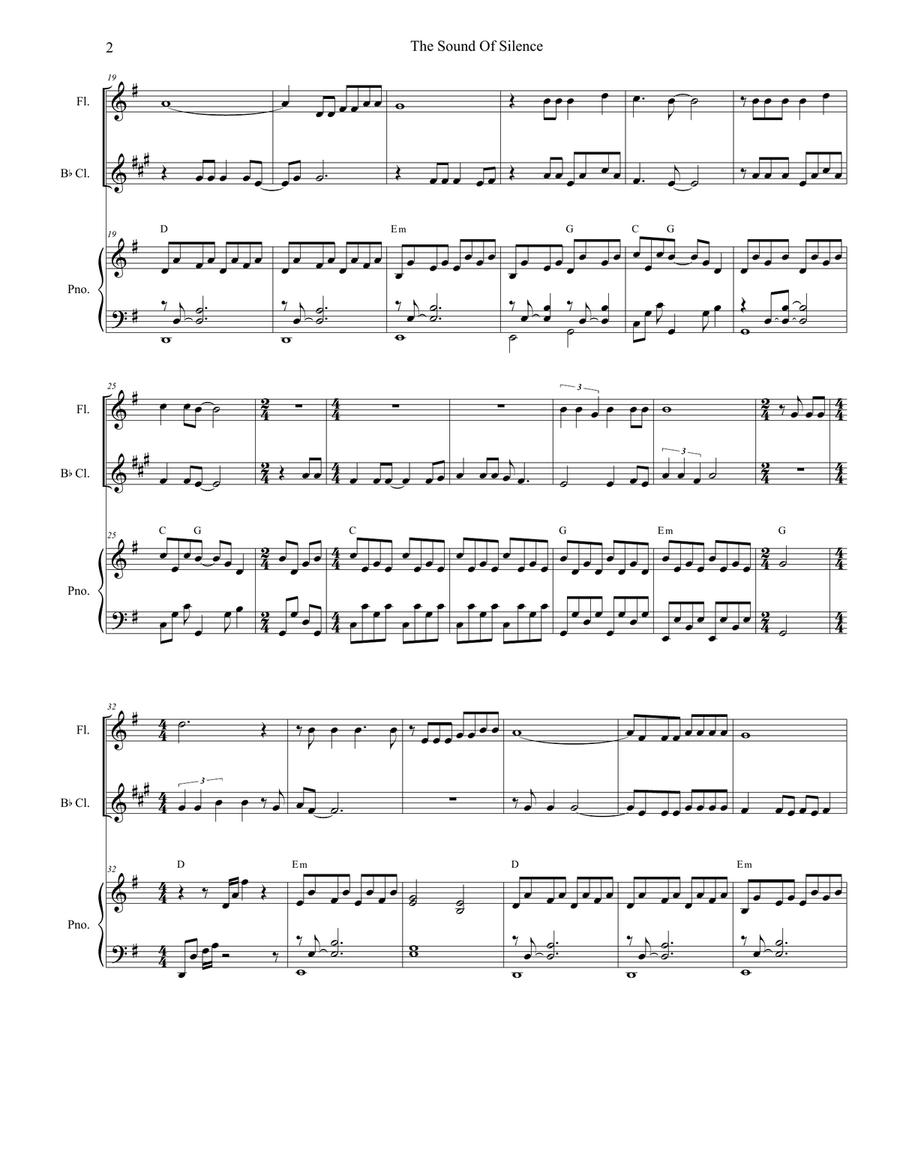 The Sound Of Silence Woodwind Duet scores gallery preview page 2