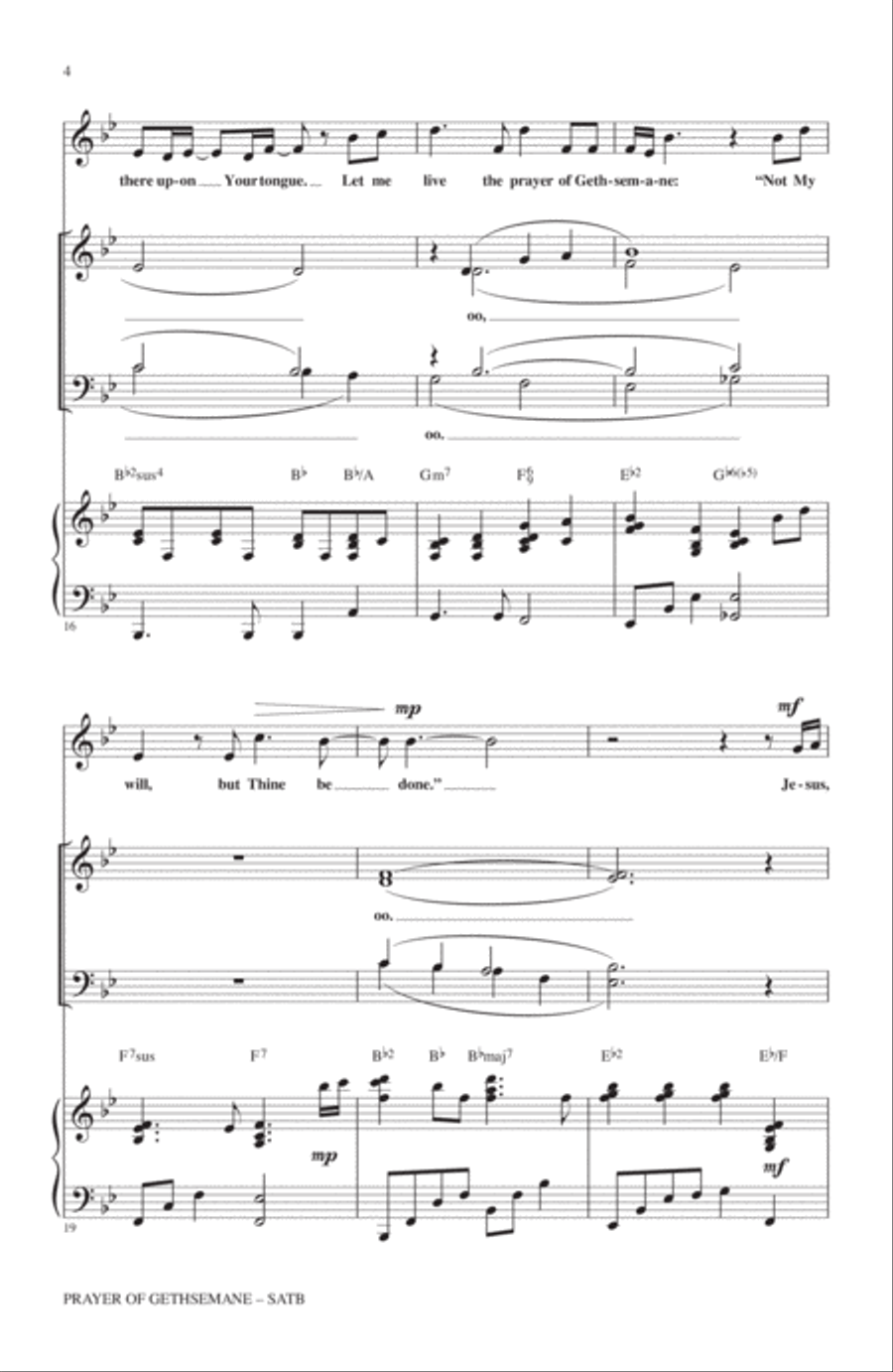 Prayer Of Gethsemane 4-Part scores gallery preview page 3