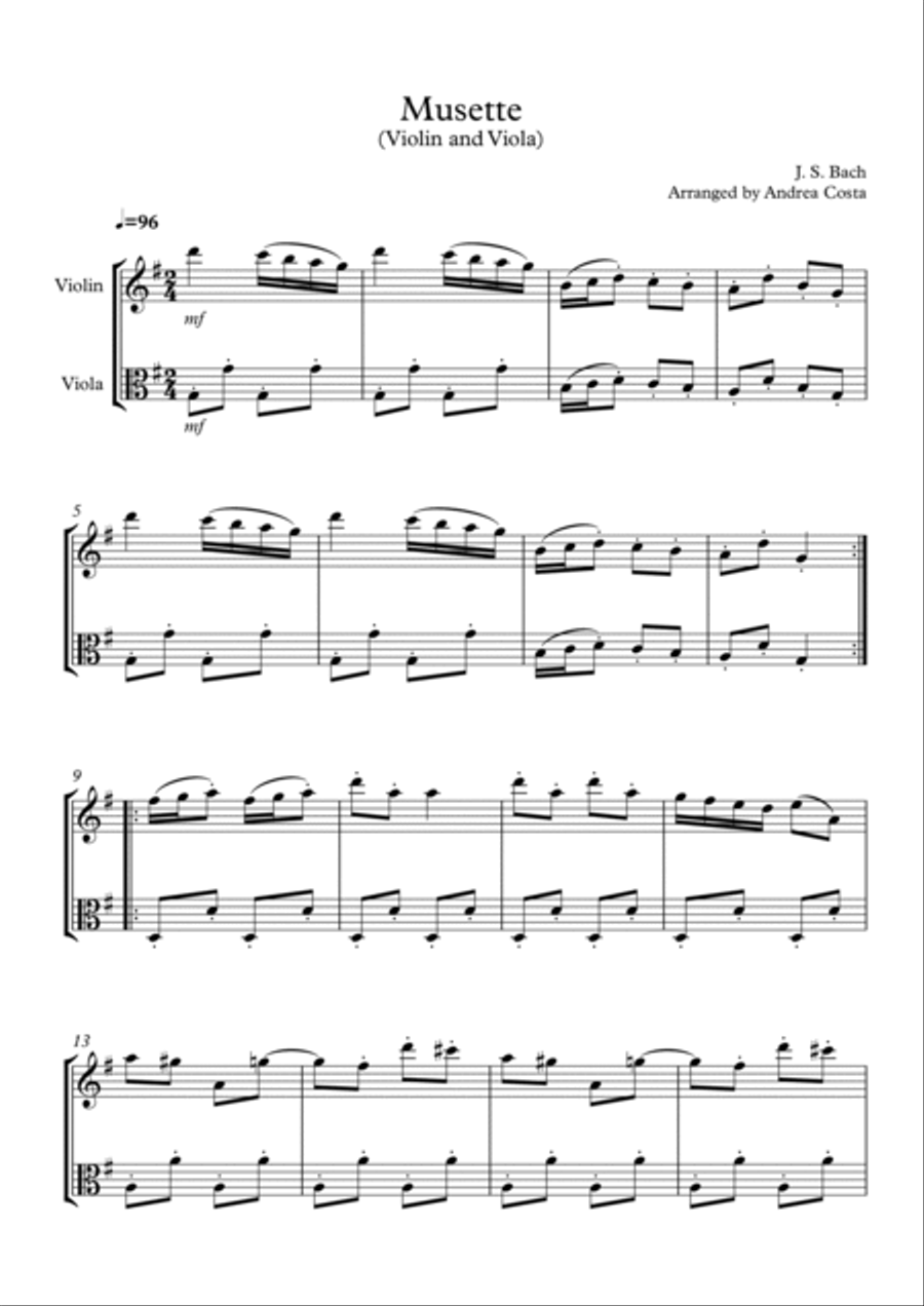 Musette in D Musette in D String Duet scores gallery preview page 2