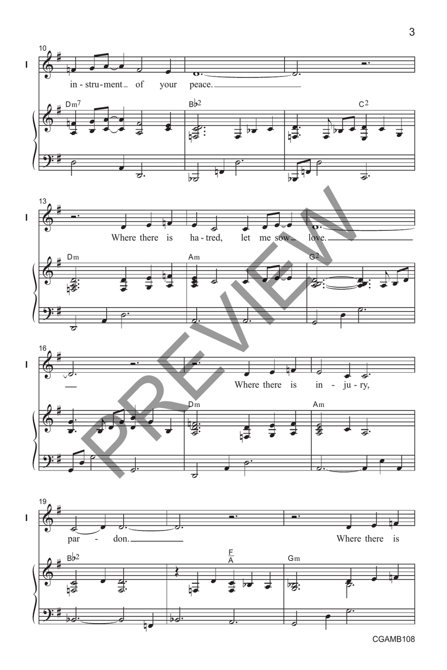 Lord, Make Me an Instrument of Your Peace (Unison with opt. SSA) SSA scores gallery preview page 3