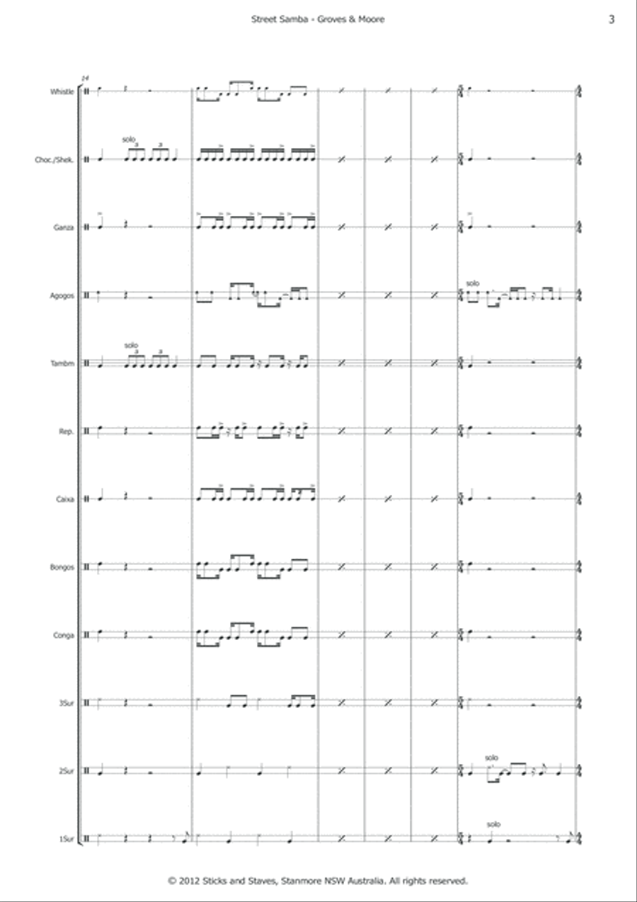 Street Samba Percussion Ensemble scores gallery preview page 5