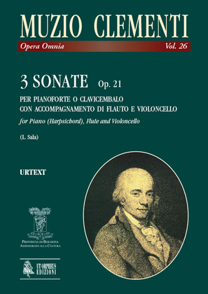 Book cover for 3 Sonatas Op. 21 for Piano (Harpsichord), Flute and Violoncello