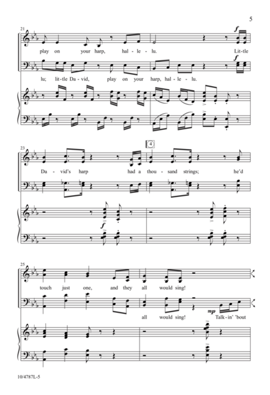 Little David, Play on Your Harp 4-Part scores gallery preview page 5