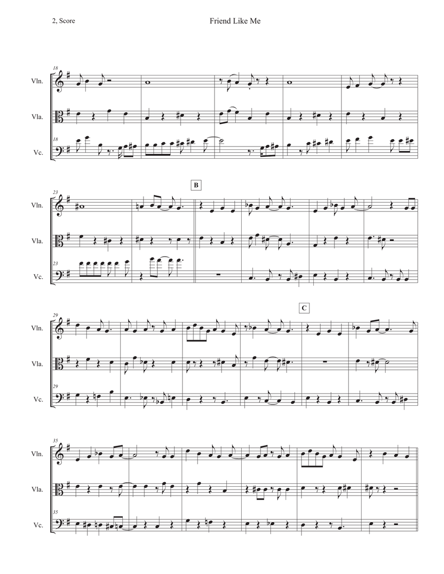 Friend Like Me String Trio scores gallery preview page 2