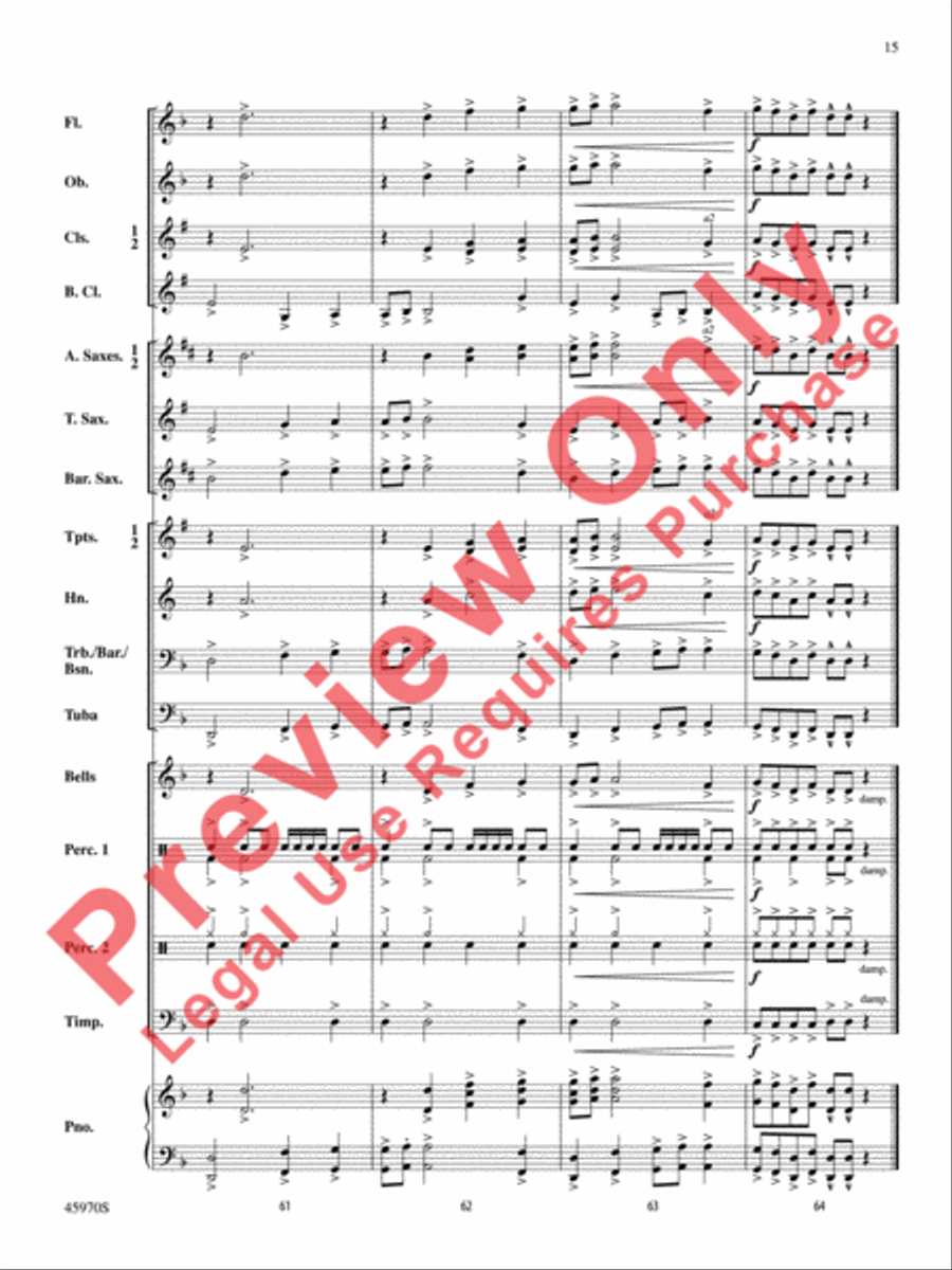Shadow Warriors Concert Band scores gallery preview page 16