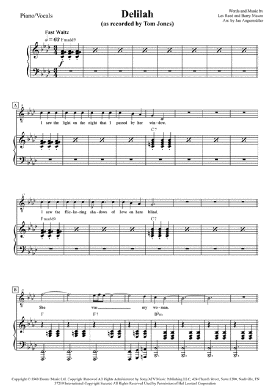 Delilah Delilah Voice scores gallery preview page 1