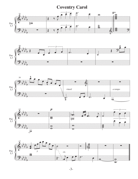 Coventry Carol (2 for 1 PIANO Arrangements - Levels 3 & 5) image number null