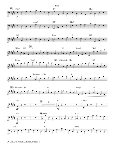 La La Land: Choral Highlights (arr. Mark Brymer) - Bass