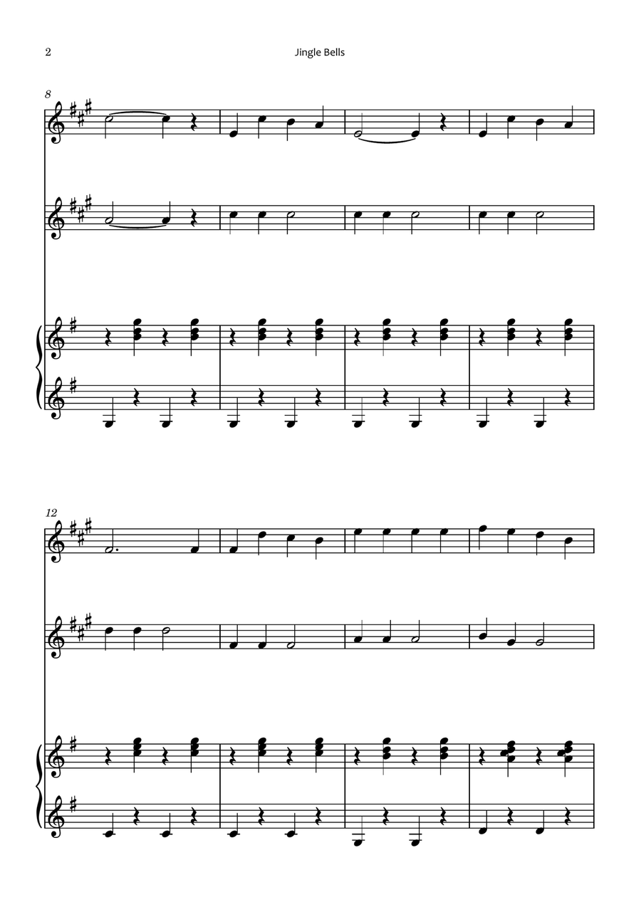 Jingle Bells Woodwind Duet scores gallery preview page 2
