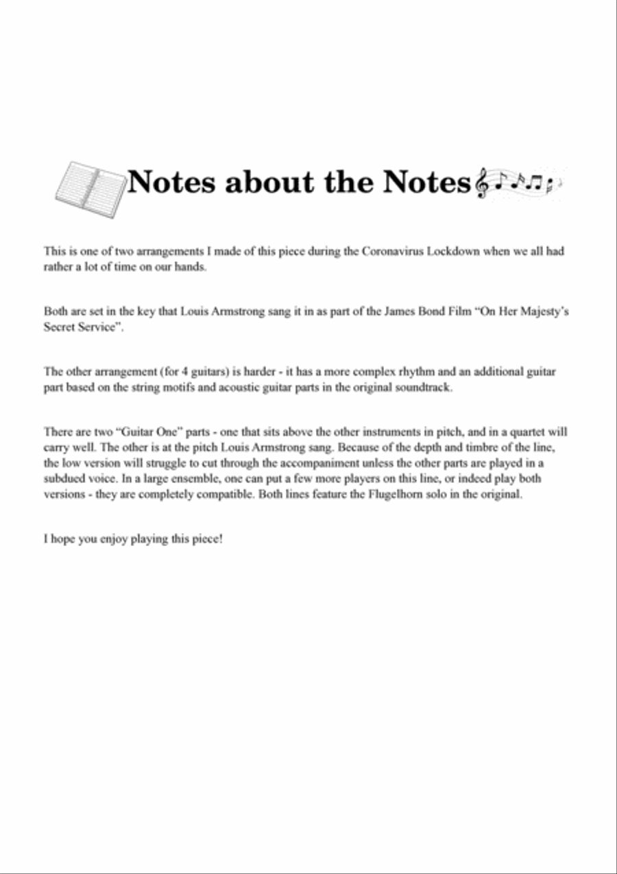 We Have All The Time In The World Guitar Ensemble scores gallery preview page 3