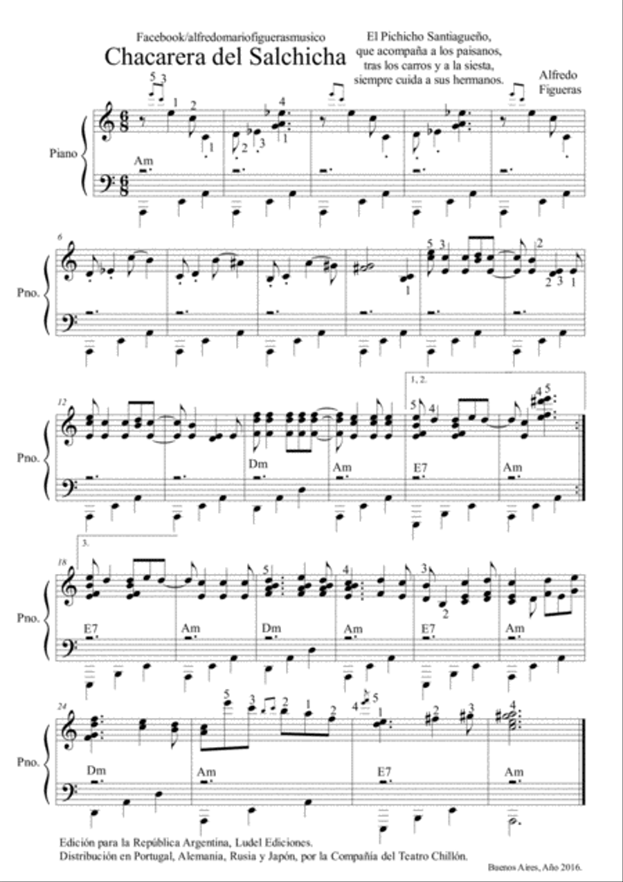 Chacareras Salchicheras Dachshund Alfredo Figueras Piano Piano Solo scores gallery preview page 4