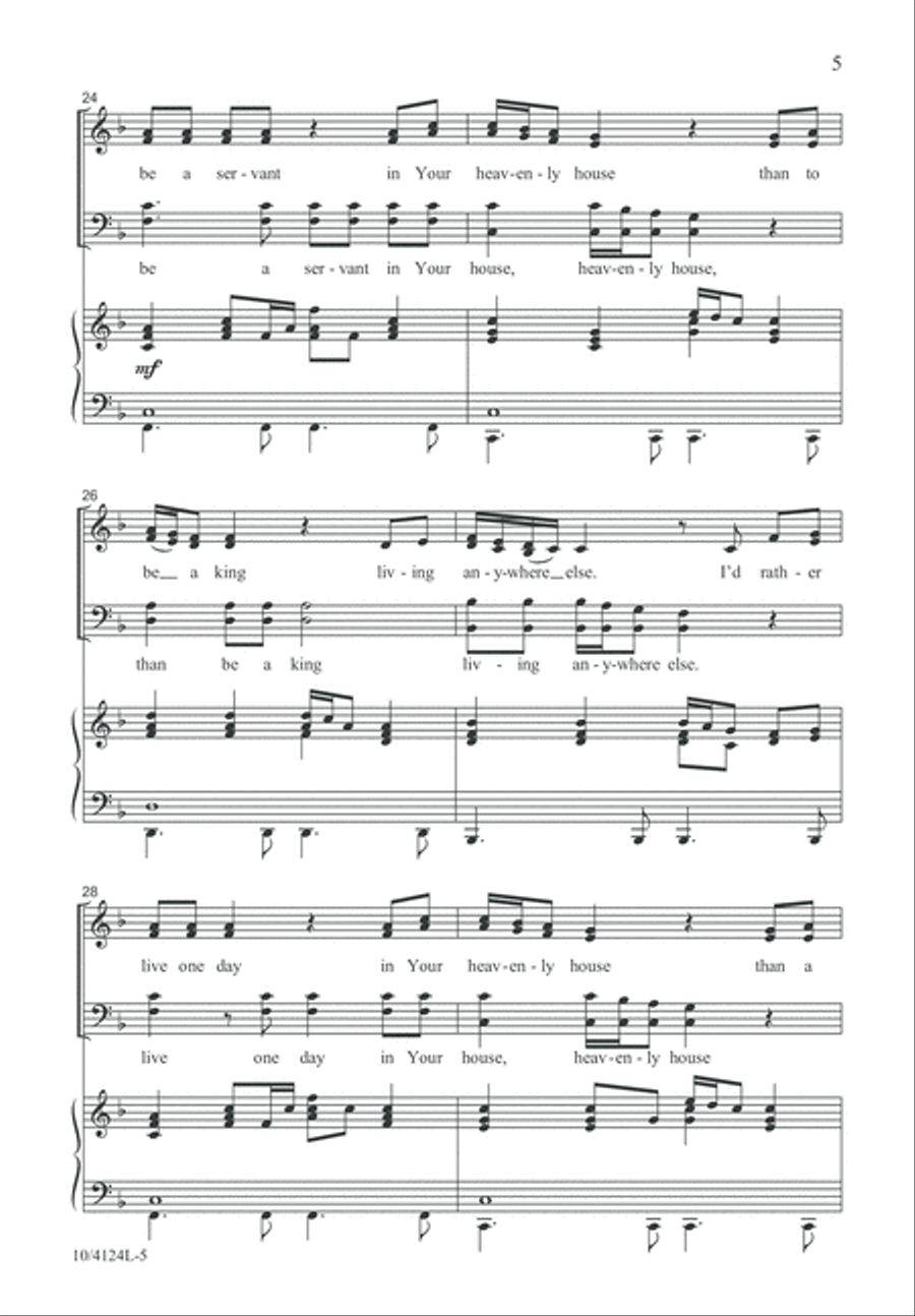 A Servant in Your Heavenly House 4-Part scores gallery preview page 5