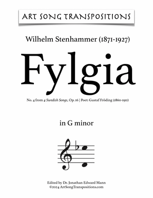 STENHAMMER: Fylgia, Op. 16 no. 4 (transposed to G minor)