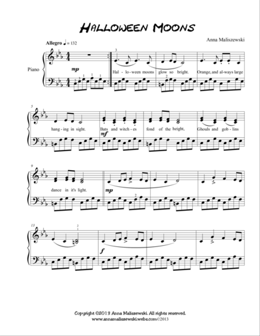Halloween Moons Voice scores gallery preview page 1