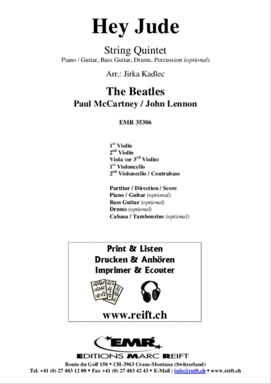 Hey Jude String Quintet scores gallery preview page 2